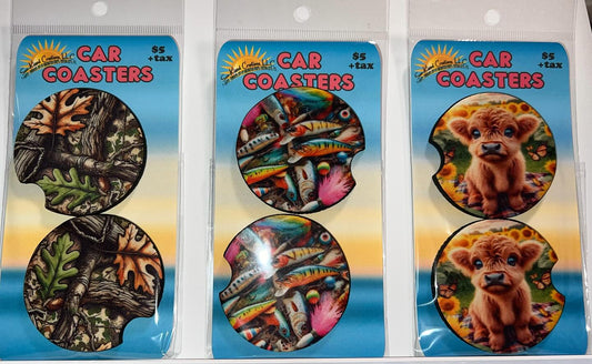Sublimated set of car coasters