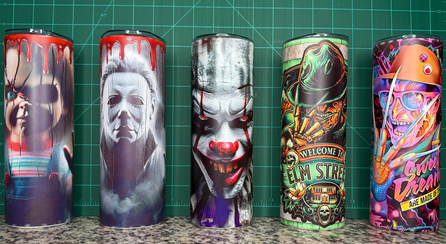Halloween themed sublimated 20oz tumblers