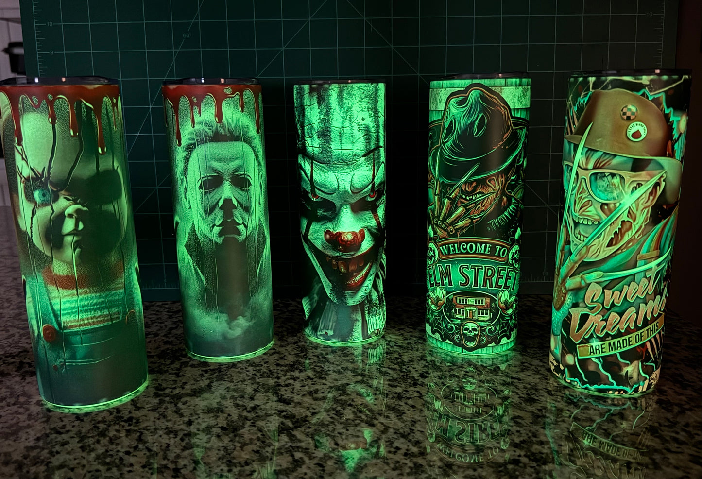 Halloween themed sublimated 20oz tumblers