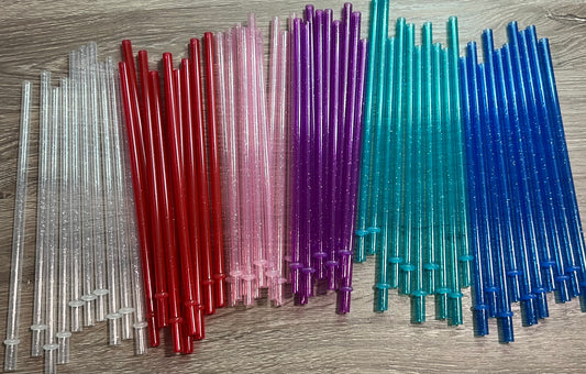 9" glittered plastic straw for 20oz tumblers